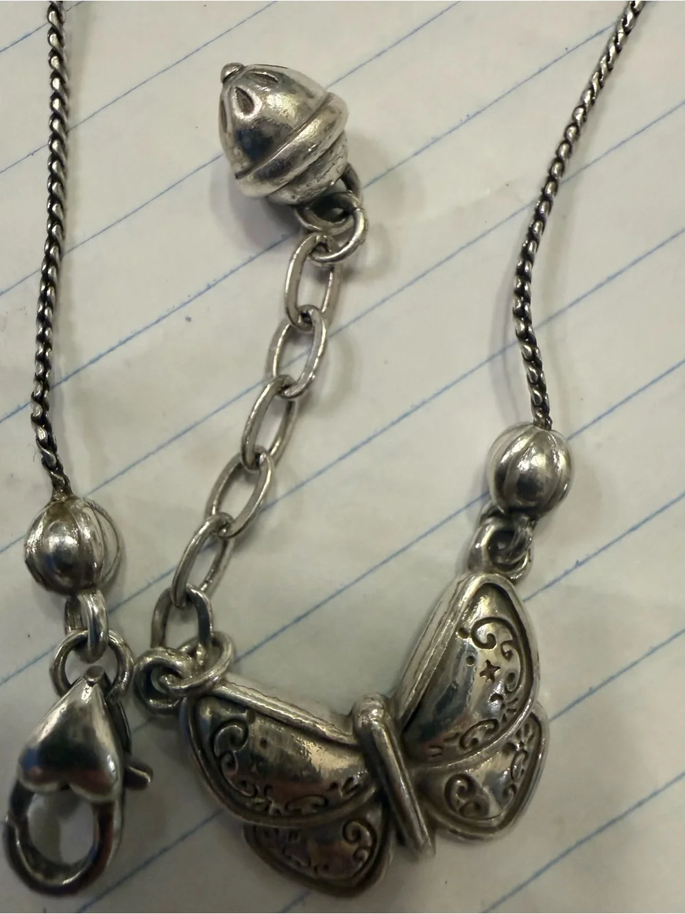 Brighton silver Tone Butterfly Necklace